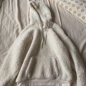 White Sherpa hoodie